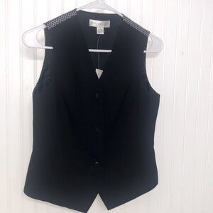 PETITE SOPHISTICATE Navy Lined VEST NWT$69